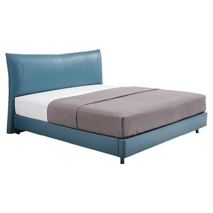 慕思皮床主卧婚床真皮床现代简约实木软包床轻奢网红床慕斯双人床