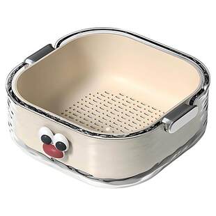 双层洗菜盆沥水篮家用可爱水果篮子清洗滤水二合一加厚果盘洗菜篮