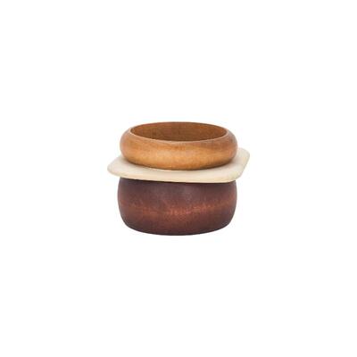 Epifene Multi Colored Wooden Bangles Set Of 3 棕色REVOLVE小