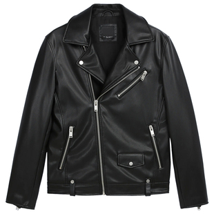 柜699!秋冬男装仿皮斜拉链机车夹克朋克修身皮衣外套男 1966/300