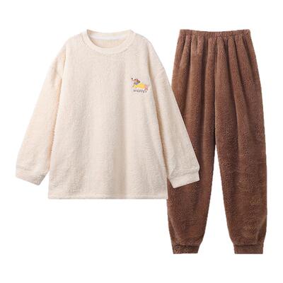 情侣睡衣冬款锁温加绒加厚家居服