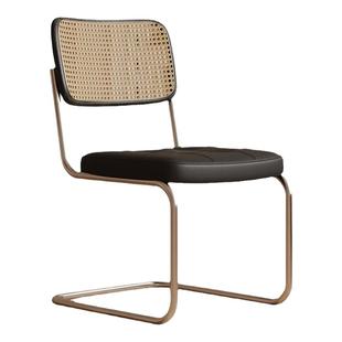 西斯卡椅中古风复古餐椅家用2021新款餐桌椅子藤编铁艺弓形椅藤椅