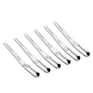 食品级316L不锈钢水果叉小叉子可爱高颜值儿童安全甜品蛋糕高级感