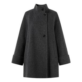 【100%绵羊毛】ROW风双面呢外套女2025冬新款miu系灰色羊毛大衣女