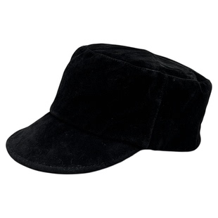 热巴同款翻皮绒黑色马术帽秋冬高端时尚女款2025新款洋气棒球帽子