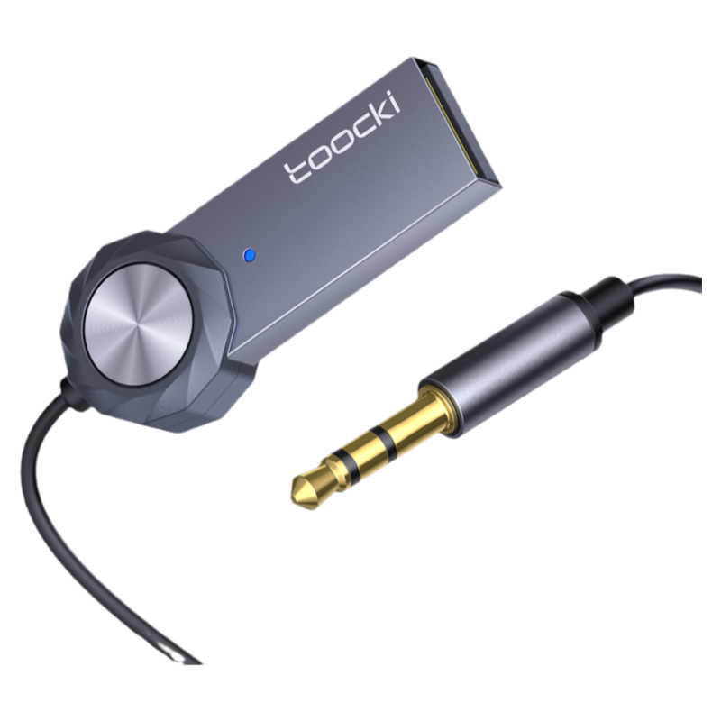 toocki图奇车载蓝牙接收器AUX汽车音响USB接口转3.5mm插头适配器