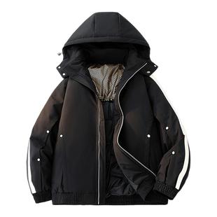 胖胖哥铆钉工装羽绒服男款冬季潮流大码白鸭绒少年感宽松休闲外套