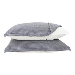 日系小格纯棉纱布枕巾一对装家用全棉枕头盖巾学生宿舍柔软透气