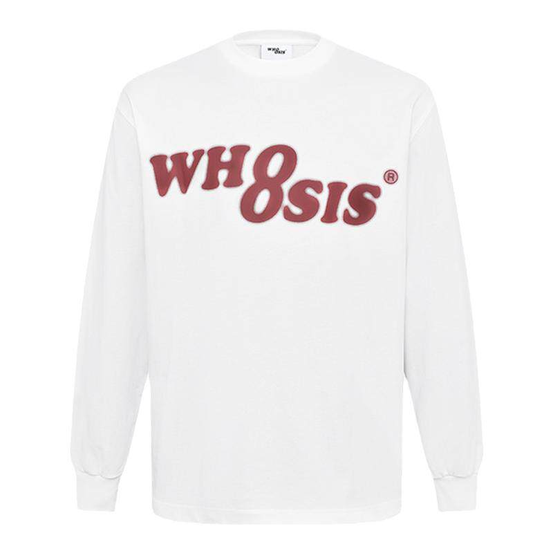WHOOSIS(不知其名)幻影logo长袖t恤纯棉秋冬百搭男女校园简约潮
