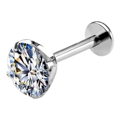 D色莫桑钻F136钛合金耳钉唇钉