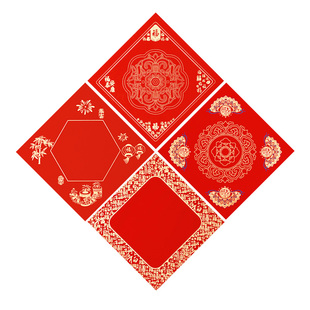 问心堂春联2026年新款斗方春节马年传统红色万年红对联纸斗方贺岁福字多款可选春节用纸蜡染宣纸大门对联