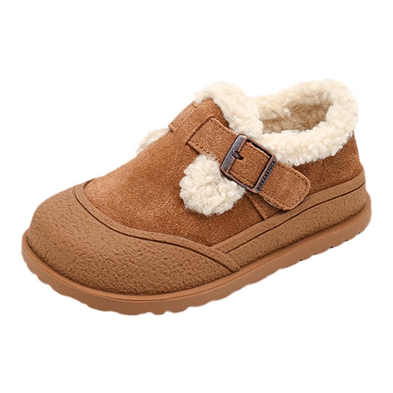 真皮秋冬款保暖雪地棉冬鞋大棉