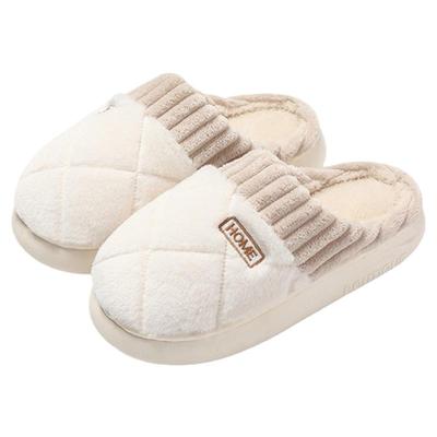 厚底棉拖鞋男士冬季2025新款家居室内毛绒保暖地板拖鞋女款外穿冬