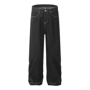 【你裤子穿反了】美式水洗倒装牛仔裤女复古直筒设计反穿裤子