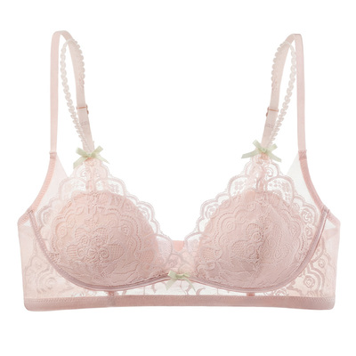 六只兔子薄款显瘦三角杯蕾丝文胸