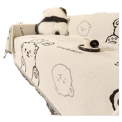 奶油沙发巾雪尼尔防滑卡通可爱