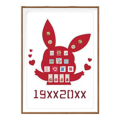 兔年生肖专属纪念相框属相邮票出生日期订做送朋友仪式感个性礼物