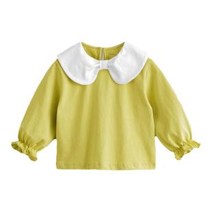 马克珍妮女童娃娃领长袖打底衫儿童T恤宝宝上衣童装春秋款241183