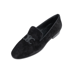 CELINE赛琳男经典 Triomphe 绒面革圆头套脚乐福鞋男士新款XY推选