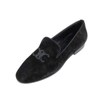 CELINE绒面革圆头套脚乐福鞋