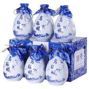 乌毡帽正品浙江黄酒 八年青花瓷6瓶装熬阿胶糕固元膏专用黄酒整箱