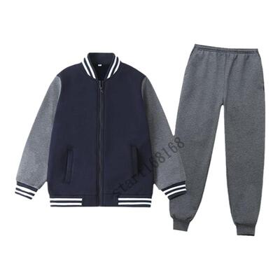 枣红藏青加绒拉链棒球服