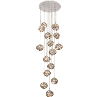 网红新款满天星旋转楼梯灯长小loft公寓客厅大吊灯挑高别墅复式楼