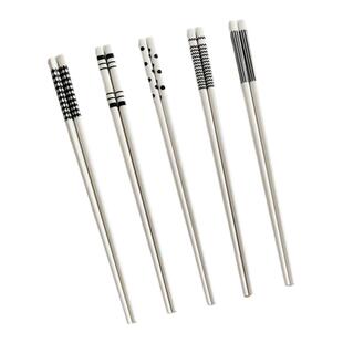 安木良品 法式赫本ins风黑白配色高颜值陶瓷筷子套装家用易清洗筷