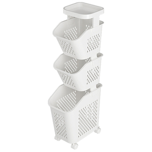 推车脏衣篓小号极窄款脏衣服收纳筐三分区特别好看的脏衣篮高级感