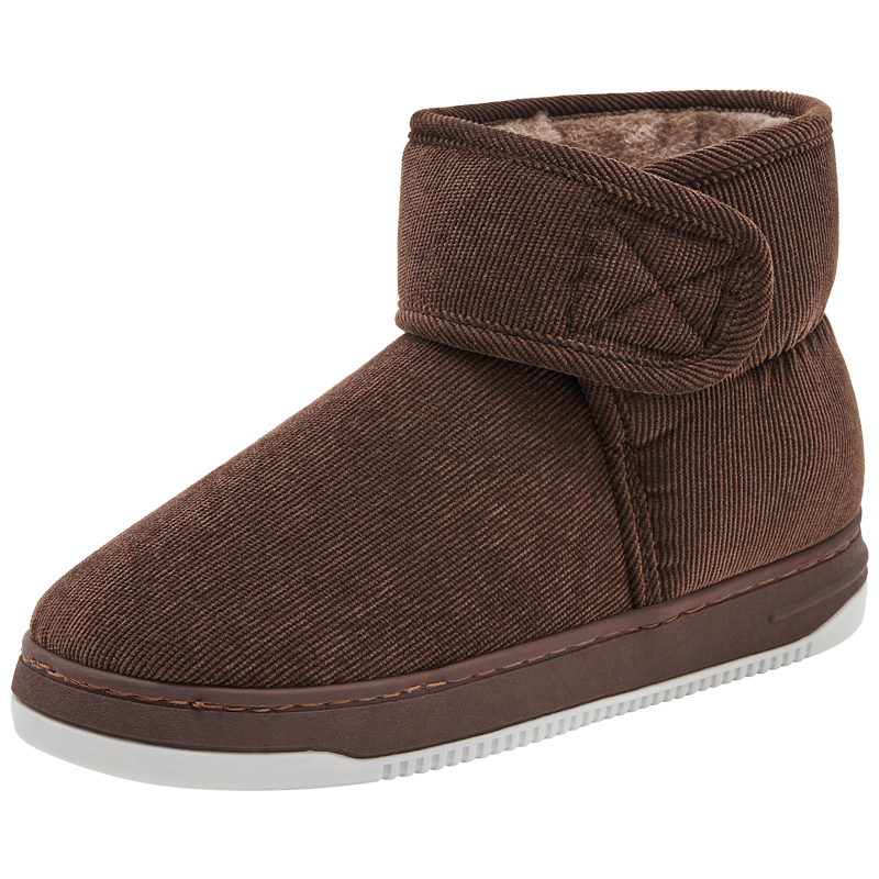 高帮包跟棉拖鞋中老年人保暖大码男士居家用厚底防滑毛绒女冬棉鞋