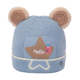 宝宝帽子秋冬季男婴儿毛线帽女儿童护耳帽围脖加绒婴幼儿可爱冬天