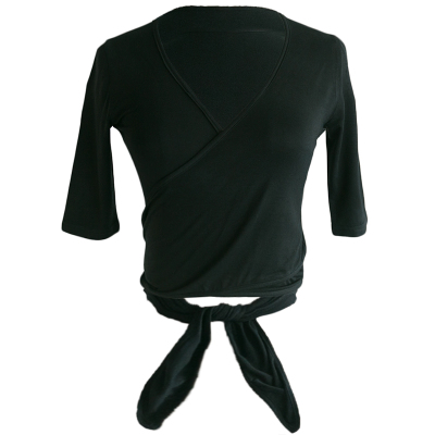 薄款莫代尔修身短袖芭蕾上衣女