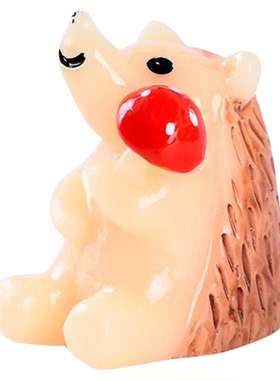 微景观拿蘑菇刺猬造景装饰摆件