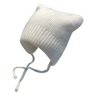 可爱猫耳朵兔毛针织毛线帽子女2025新款秋冬季保暖护耳显脸小冷帽