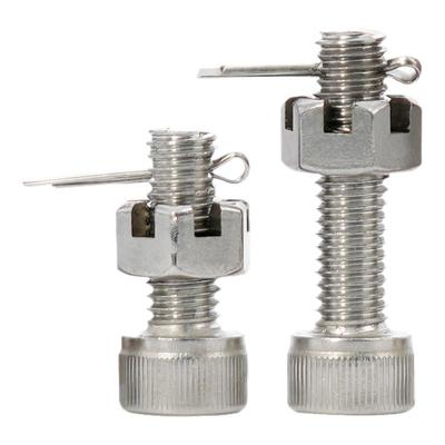 304不锈钢尾部带孔内六角螺丝开槽螺母螺杆带孔杆身打孔螺栓套装