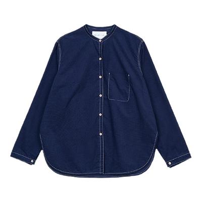 kleeklee提花绒布立领长衬衫