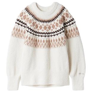 gelato pique25秋冬新品女睡衣半边绒北欧风长袖套头衫PWNT255139