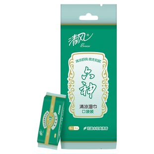 清风六神联名湿巾军训神器冰感降温运动便捷携带24包冰爽冷感清凉