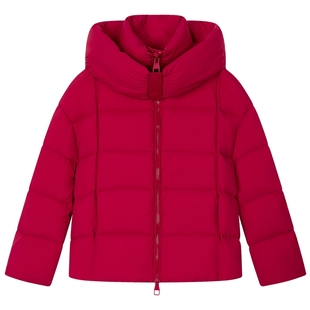 曼德诗羽绒服女款2025冬季新款双拉链廓形保暖外套时尚气质面包服