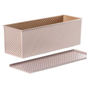 学厨 1200g金色波纹吐司盒不沾带盖土司模具商用烤箱用烘焙工具