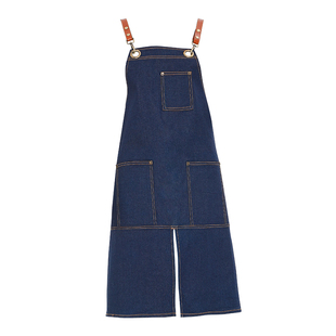 女咖啡师牛仔工作服围裙餐饮奶茶店烘焙面包房美甲花店定制印logo