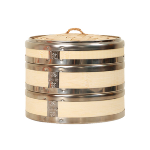 竹杉缘蒸笼家用竹制小笼包商用包边笼屉包子馒头蒸架竹编篦子蒸格