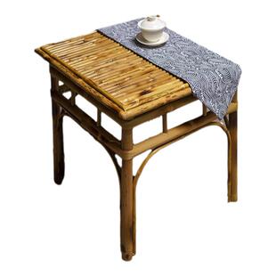 新中式茶桌椅组合竹椅子凳子家用庭院靠椅老式手工竹编茶几三件套