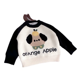 儿童秋冬套头毛衣男宝宝加德绒卡通毛线衣男童加绒加厚洋气针织衫