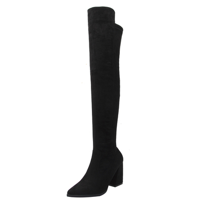 过膝长靴女高跟秋冬百搭粗跟长筒