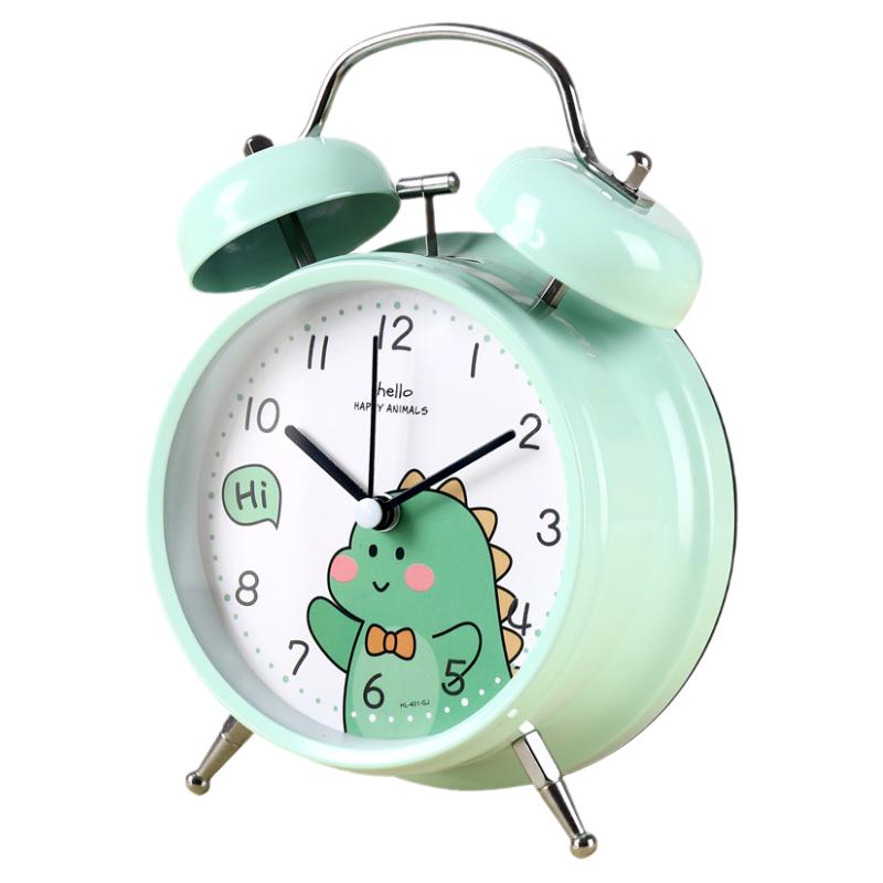恐龙绿色起床时钟小闹钟学生用儿童男孩专用迷你钟表床头新款2025
