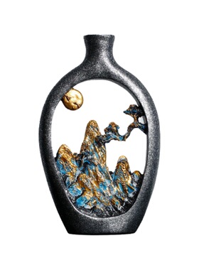 中式复古书架桌面陶瓷工艺品摆件