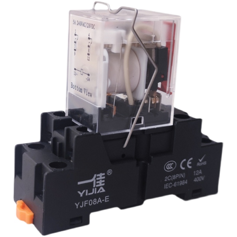 一佳中间继电器YJ2N-GS YJ2N-LY小8脚14脚宽8角直流DC12V24V220V
