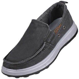 老北京布鞋男春秋透气一脚蹬休闲帆布板鞋软底防滑中老年爸爸单鞋