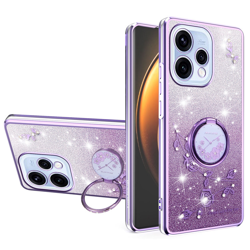 适用opporeno15c手机壳水钻闪粉